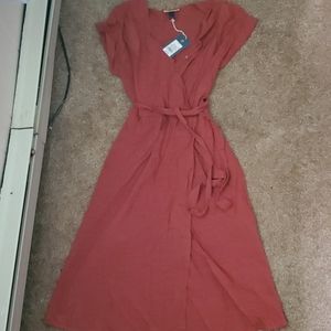 NWT Universal Thread Faux Wrap Orange Penny Dress